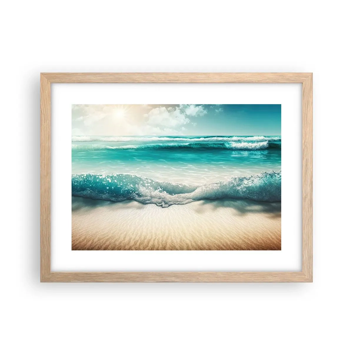 Póster en marco roble claro - Calma oceánica - 40x30 cm