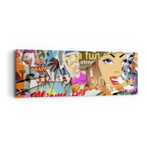 Cuadro sobre lienzo - Impresión de Imagen - Recuerdos de las vacaciones - 90x30 cm