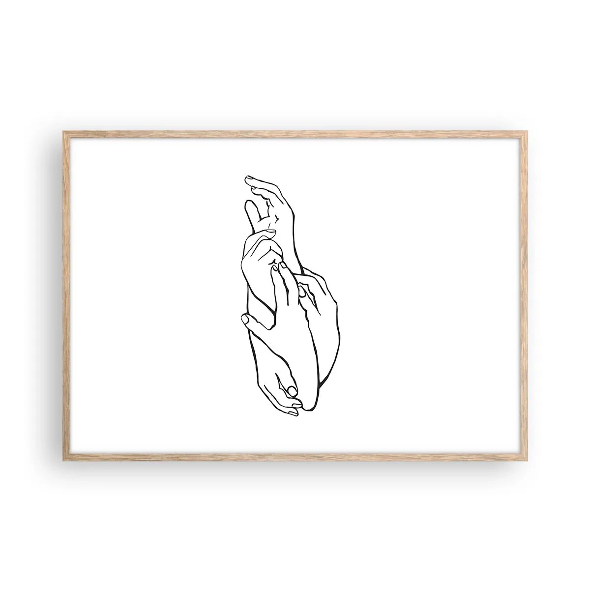 Póster en marco roble claro - El tacto - 100x70 cm