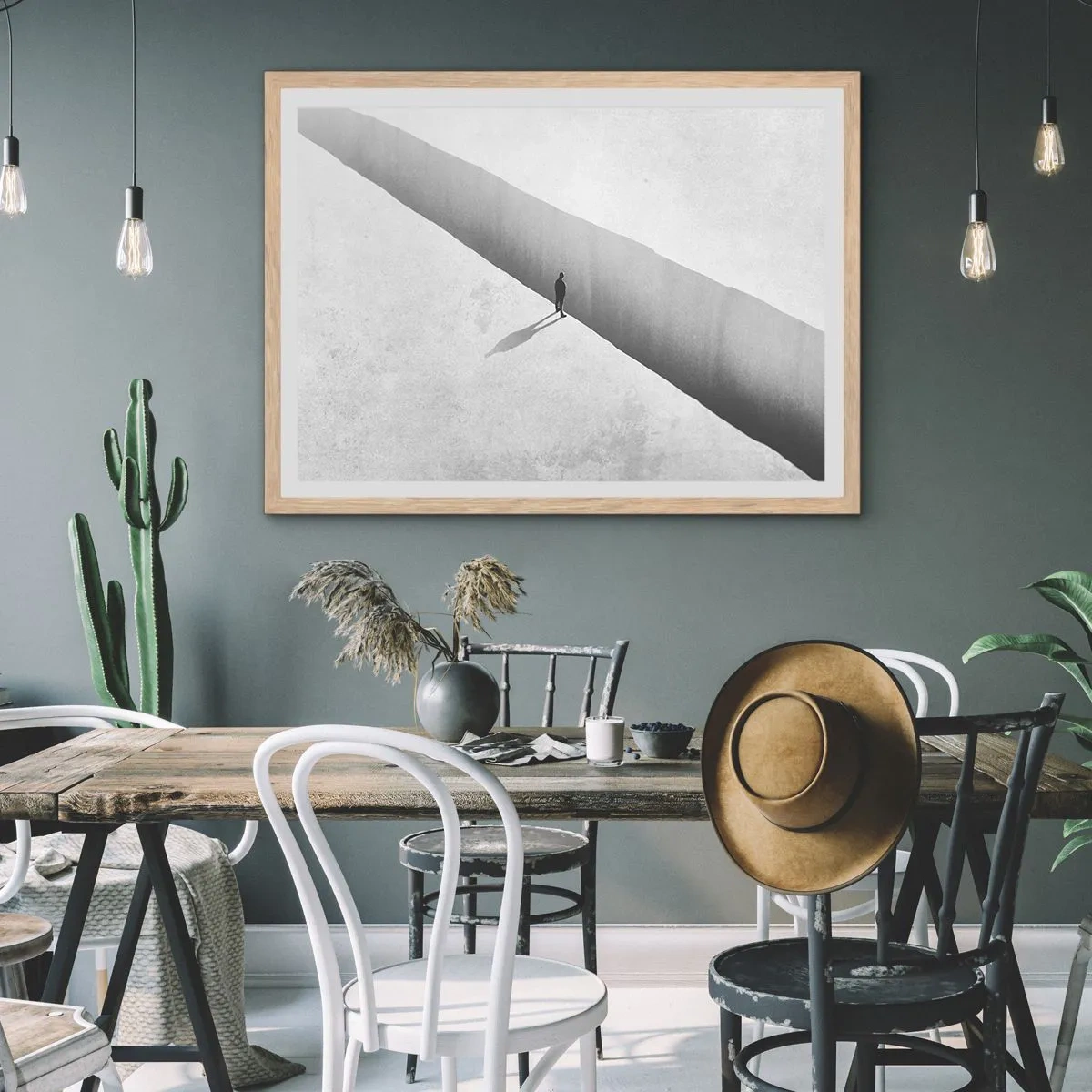 Póster en marco roble claro - Sin un destino claro - 91x61 cm