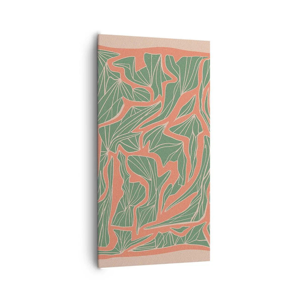 Cuadro sobre lienzo - Impresión de Imagen - Lucha entre el coral y el verde - 65x120 cm