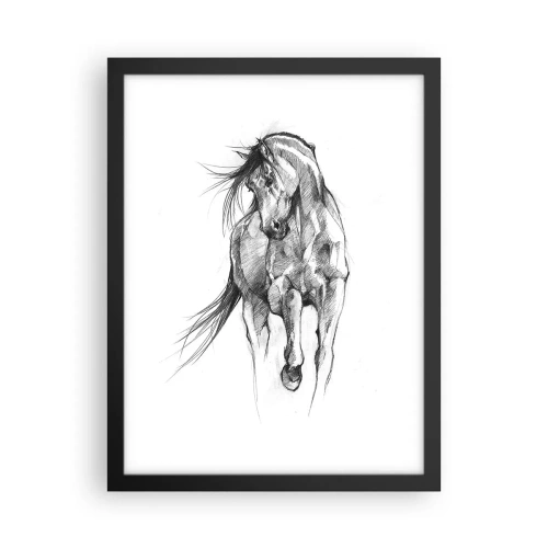 Póster en marco negro - En un elegante trote - 30x40 cm