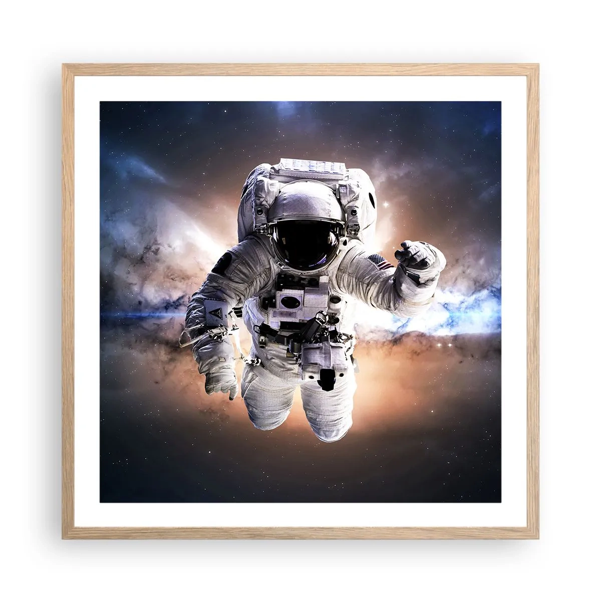 Póster en marco roble claro - Saludos desde el espacio exterior - 60x60 cm