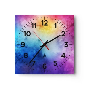 Reloj de pared - Reloj de vidrio - Casi en el séptimo cielo - 30x30 cm