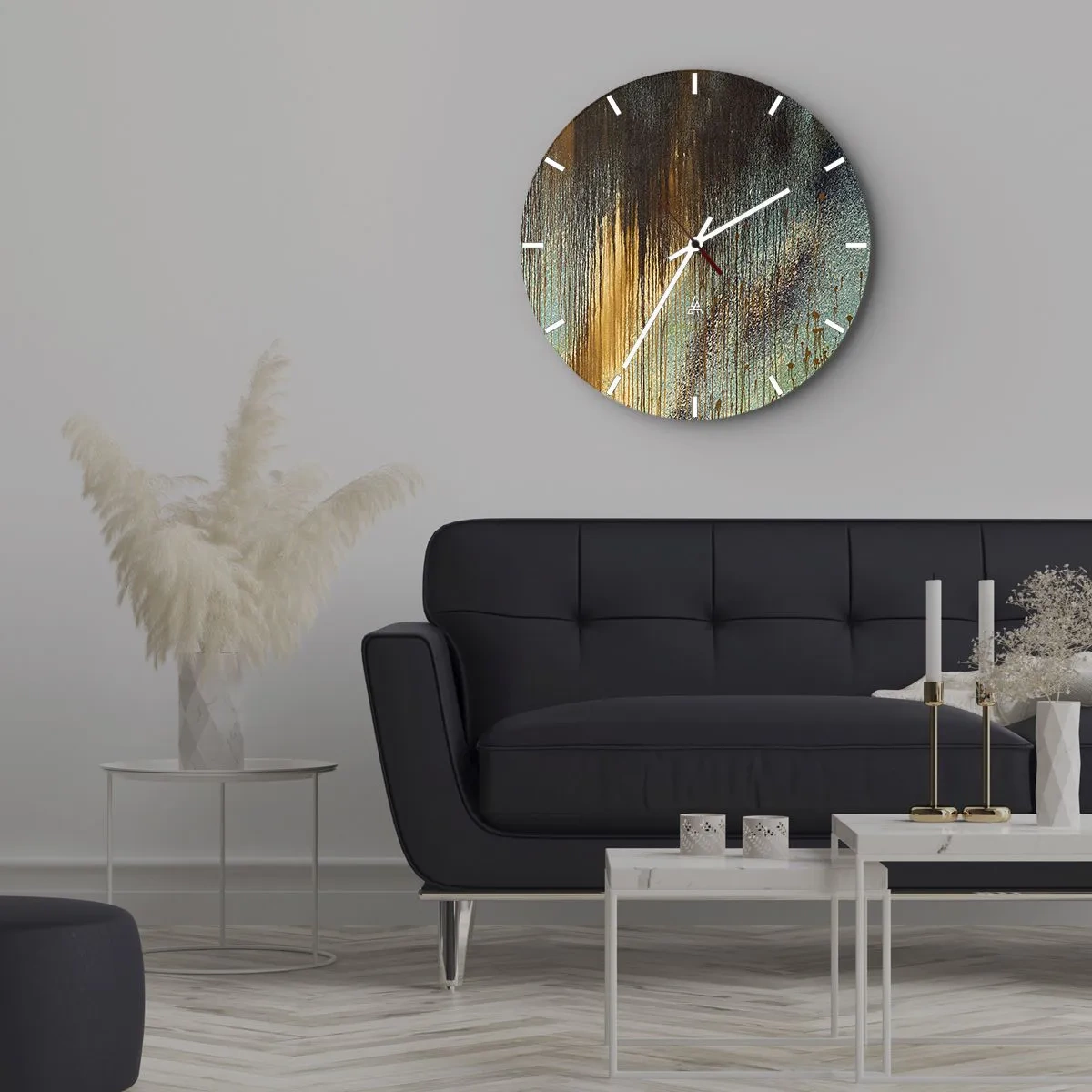 Reloj de pared - Reloj de vidrio - Una composición colorista no accidental - 40x40 cm