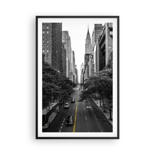 Póster en marco negro - Mañana de Nueva York - 61x91 cm