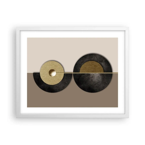Póster en marco blanco - Variaciones en torno a un círculo - 50x40 cm