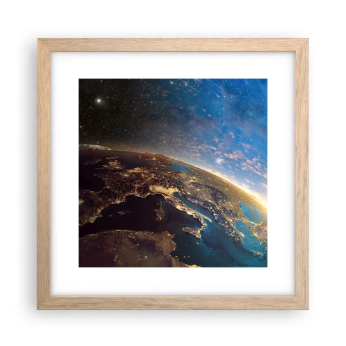 Póster en marco roble claro - Mirémonos a nosotros mismos desde la distancia - 30x30 cm