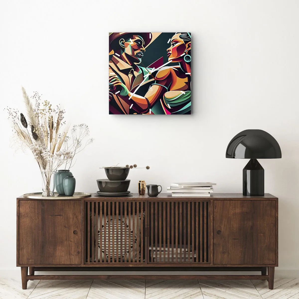 Reloj de pared - Reloj de vidrio - Al ritmo del corazón - 40x40 cm