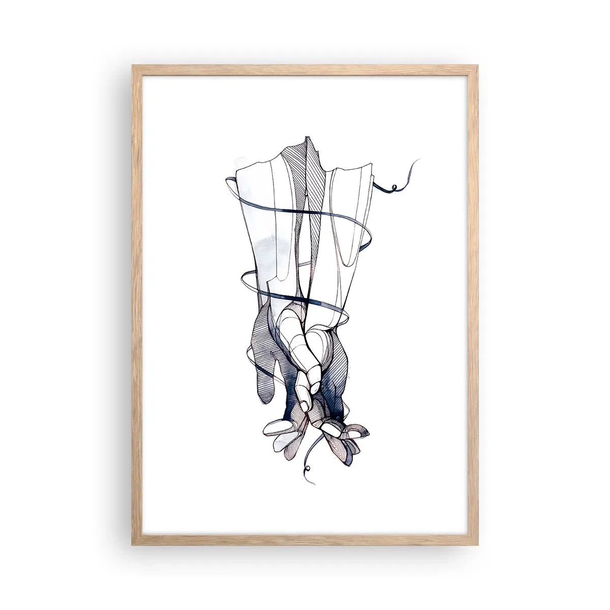 Póster en marco roble claro - Un estudio sobre el contacto - 50x70 cm