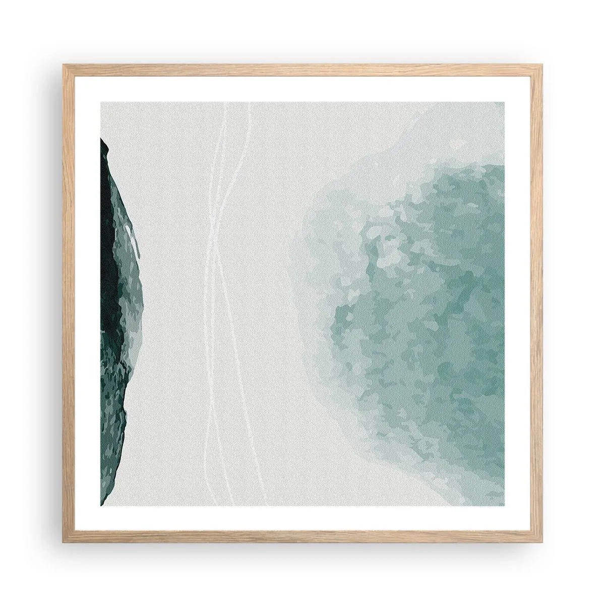 Póster en marco roble claro - Un encuentro con la niebla - 60x60 cm