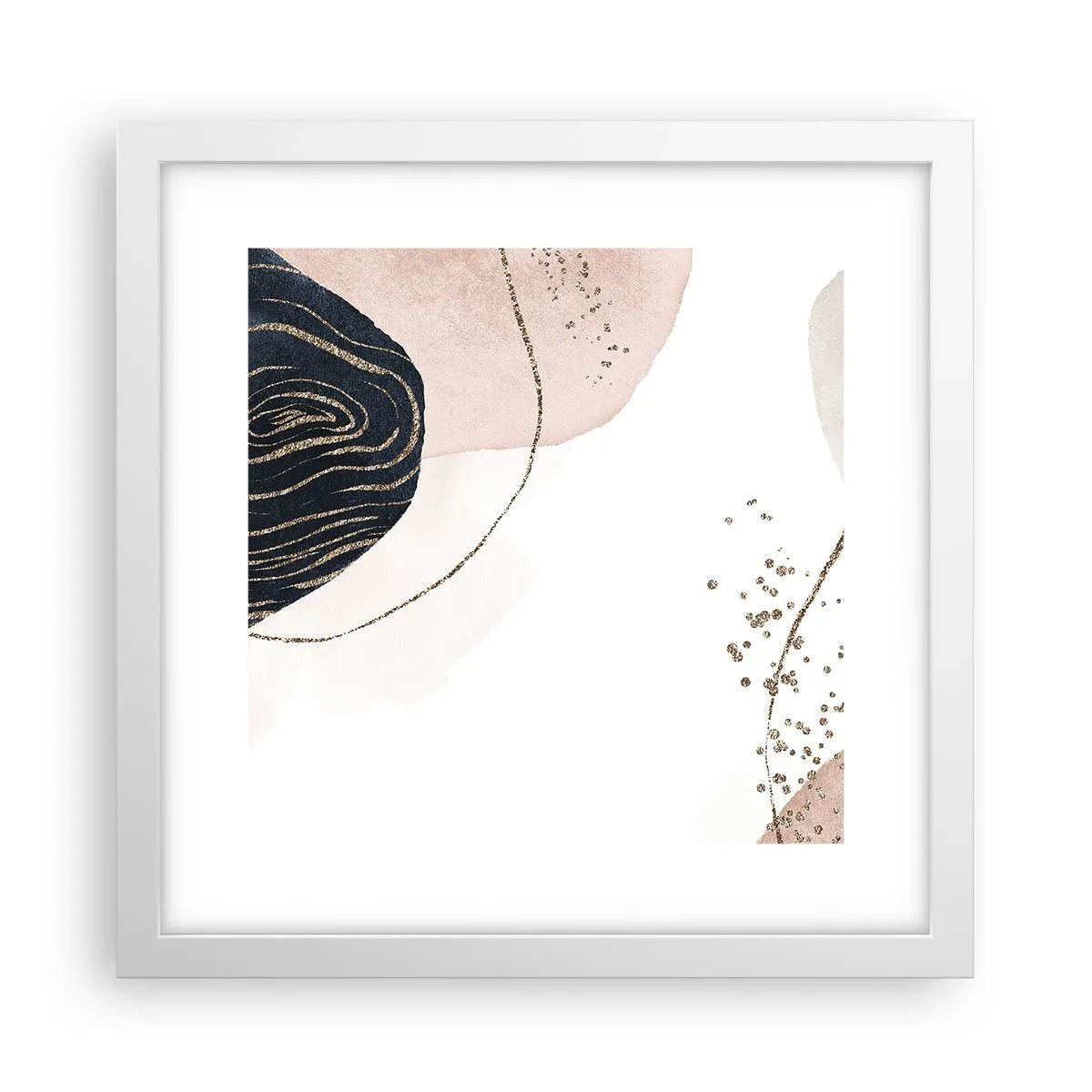 Póster en marco blanco - Todo fluye - 30x30 cm