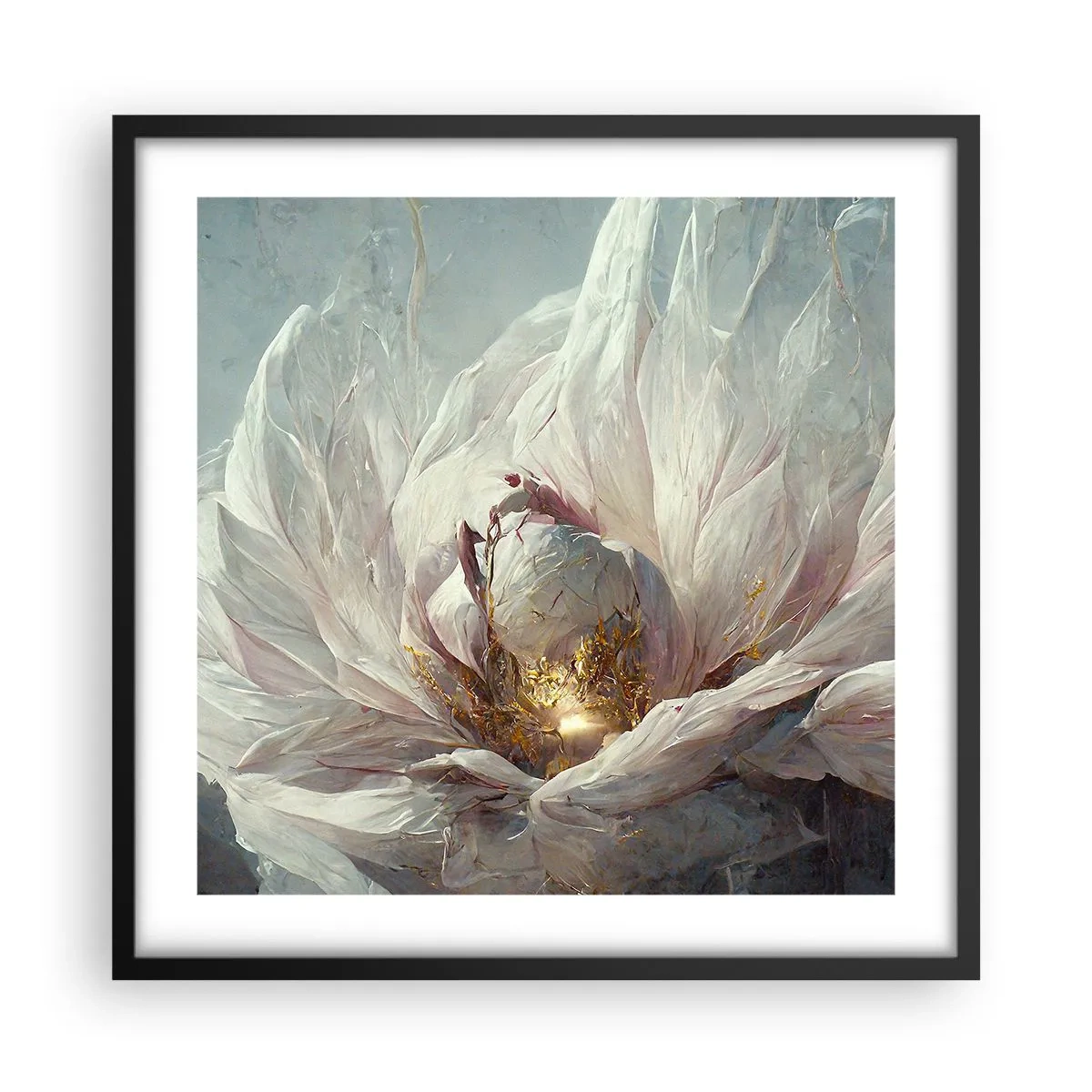 Póster en marco negro - Florece una vez cada cien años - 50x50 cm