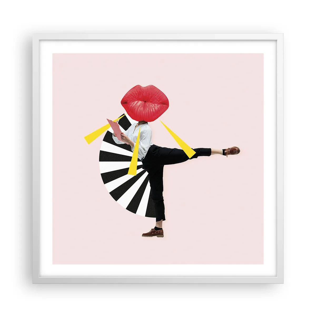 Póster en marco blanco - Arte pop surrealista - 60x60 cm