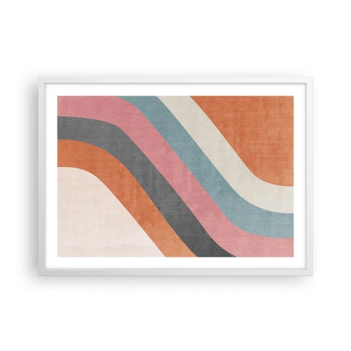Póster en marco blanco - Composición diagonal - movimiento - 70x50 cm