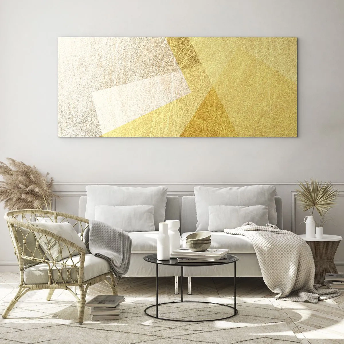 Cuadro sobre vidrio - Impresiones sobre Vidrio - Tiempo de geometría - 100x40 cm