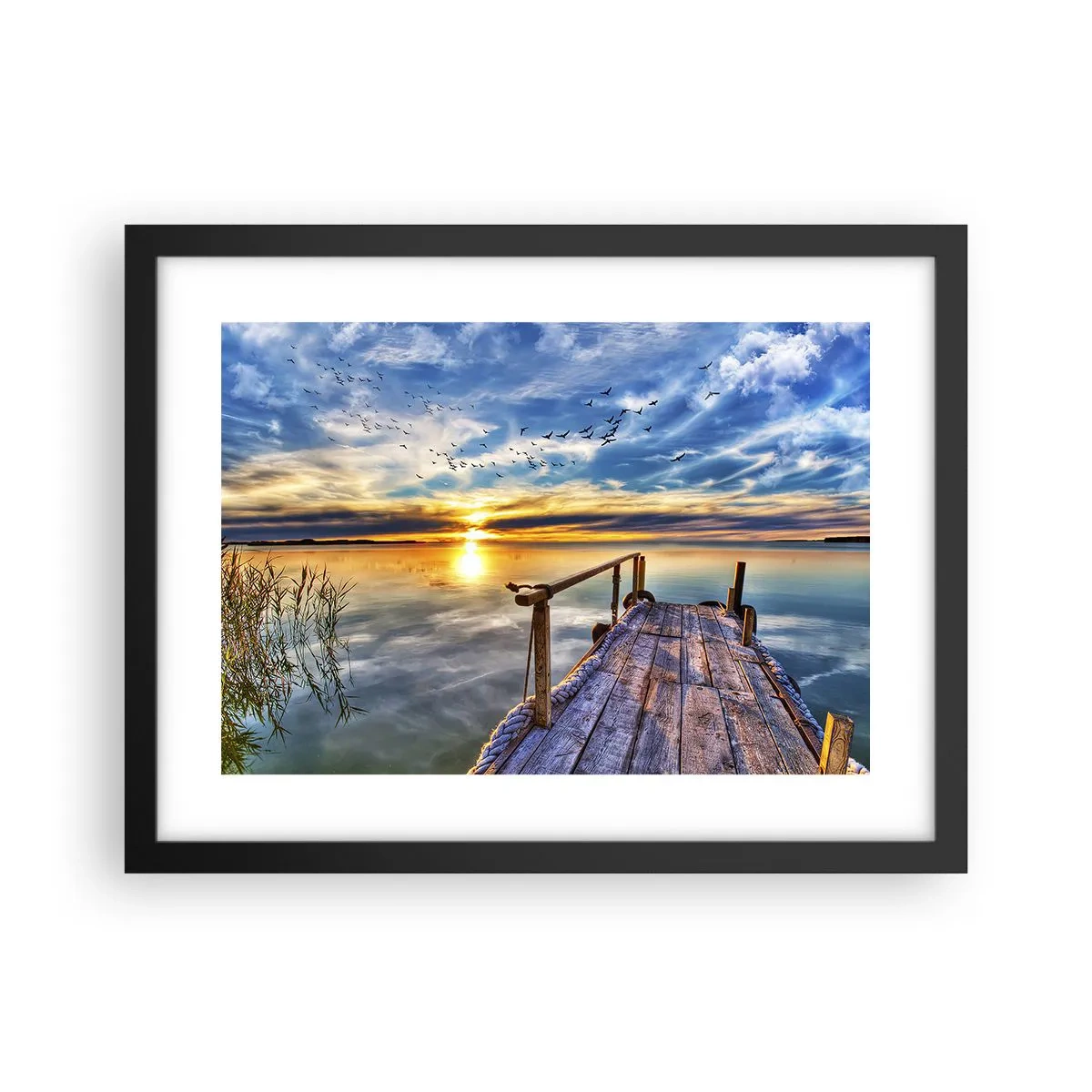 Póster en marco negro - El viento se va a descansar - 40x30 cm