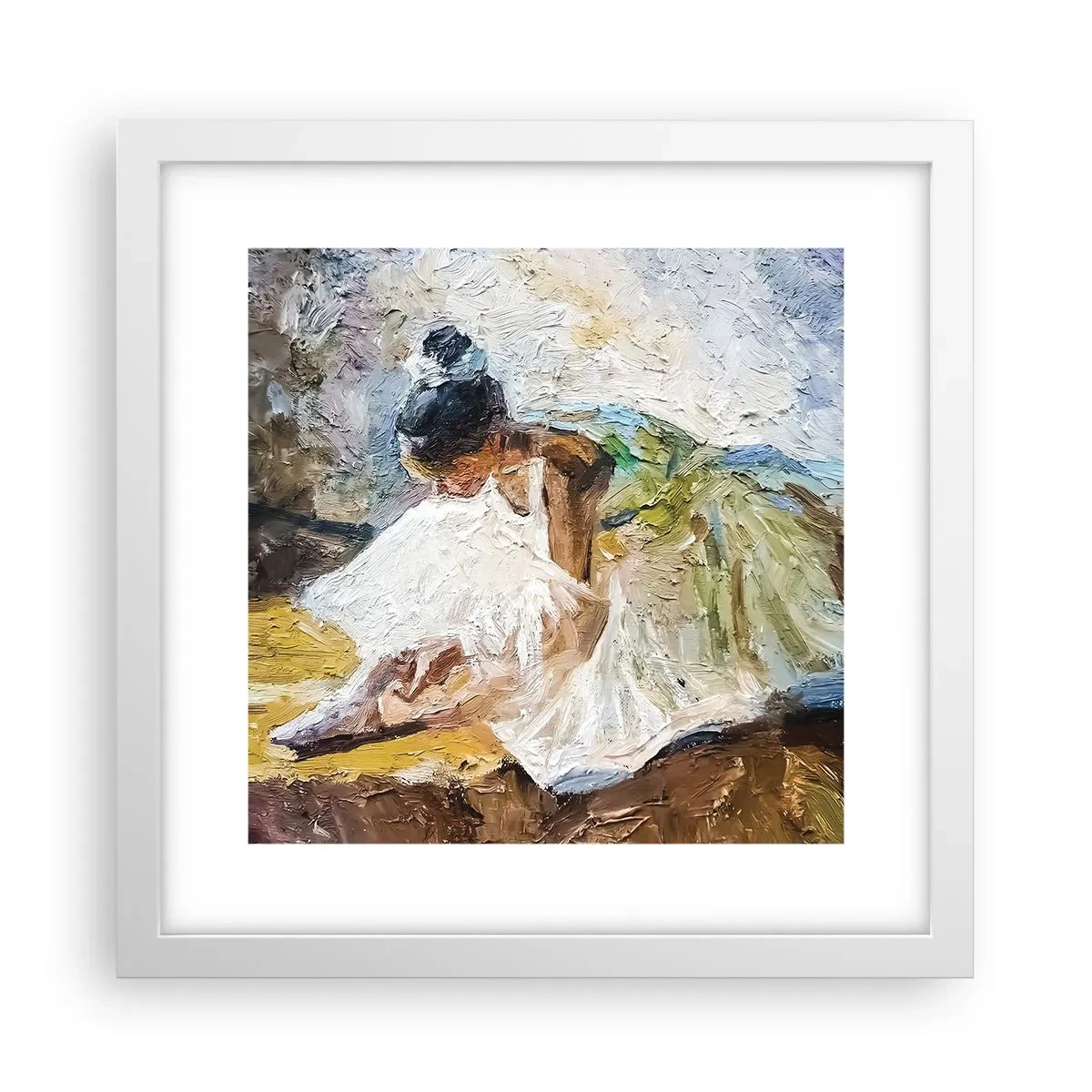 Póster en marco blanco - De un cuadro de Degas - 30x30 cm