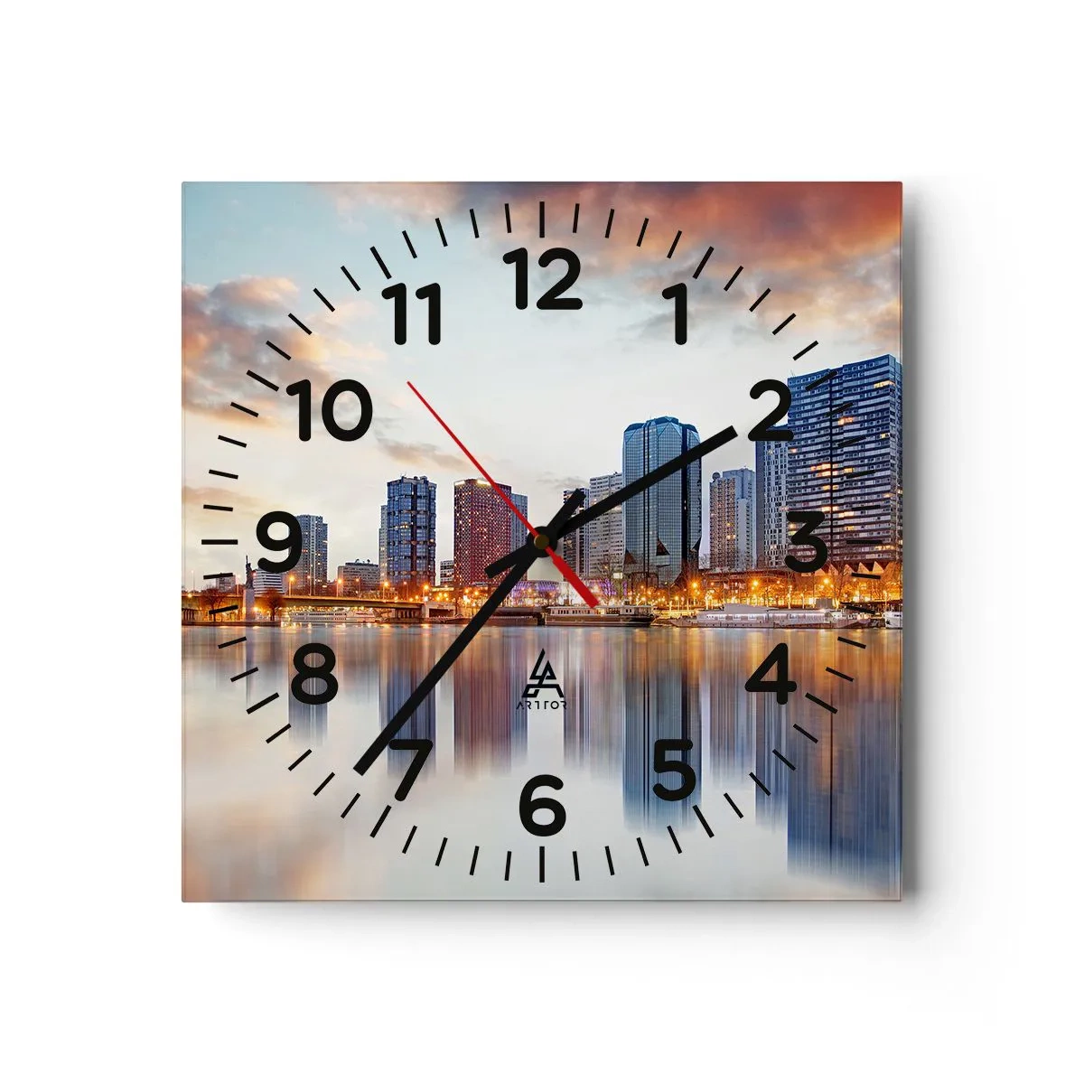 Reloj de pared - Reloj de vidrio - La calma monumental de París - 30x30 cm