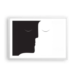 Póster en marco blanco - Unidad de los opuestos - 70x50 cm