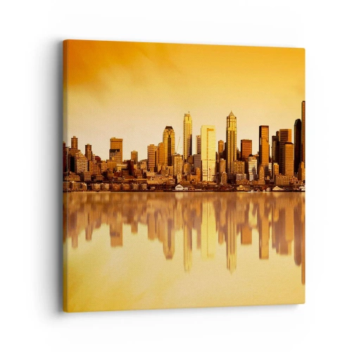 Cuadro sobre lienzo - Impresión de Imagen - El silencio de la metrópoli - 40x40 cm