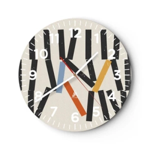 Reloj de pared - Reloj de vidrio - Dominó - composición - 40x40 cm