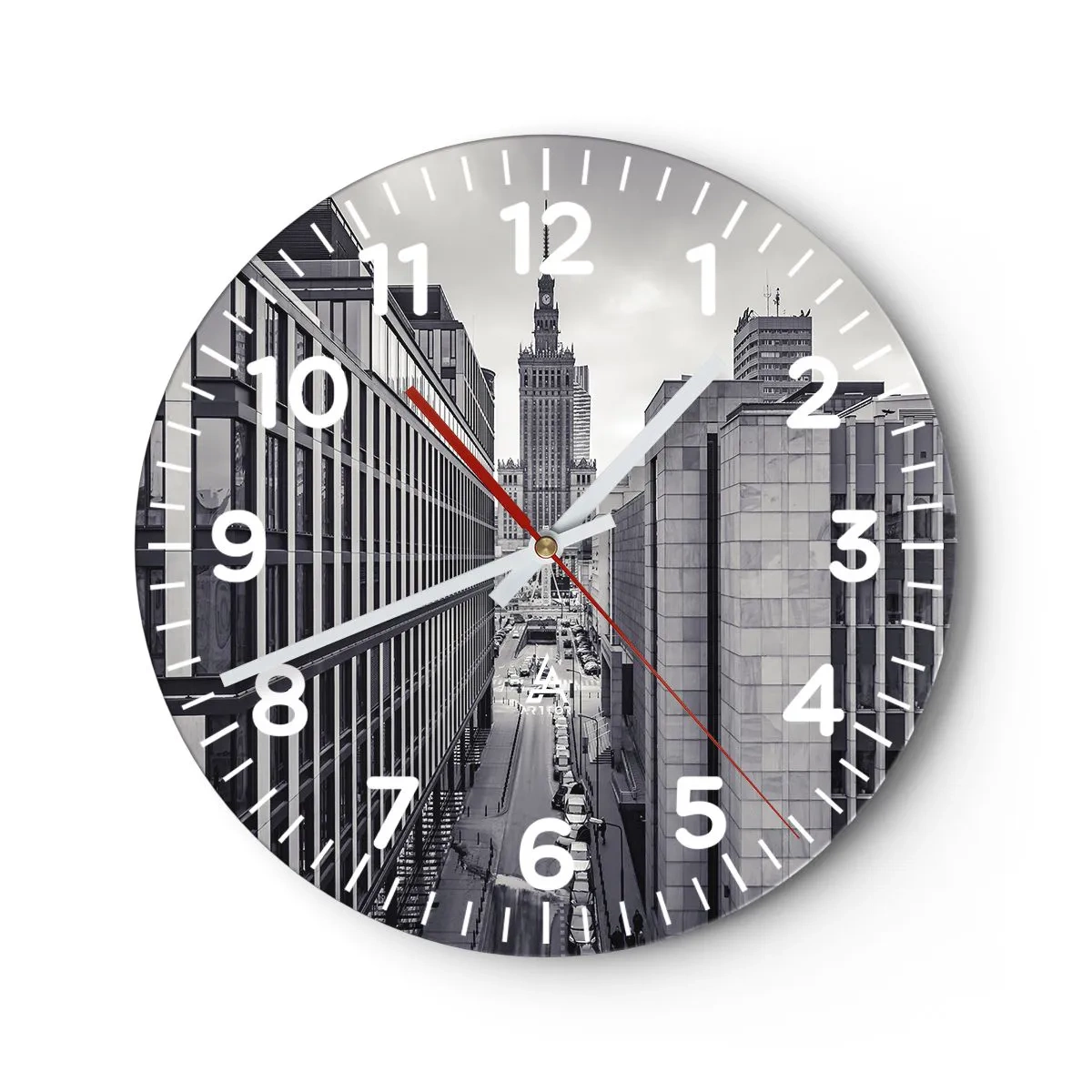 Reloj de pared - Reloj de vidrio - Valle de Varsovia - 40x40 cm