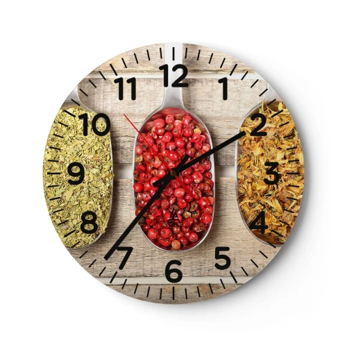 Reloj de pared - Reloj de vidrio - La magia de la cocina - 30x30 cm