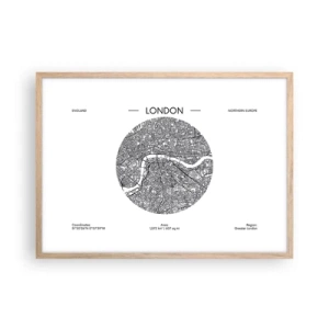 Póster en marco roble claro - Anatomía de Londres - 70x50 cm