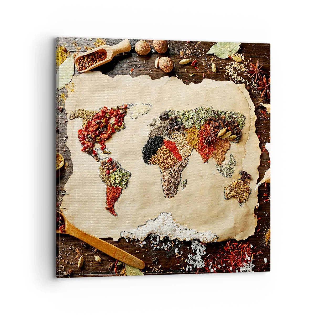 Cuadro sobre lienzo - Impresión de Imagen - Todos los sabores del mundo - 70x70 cm