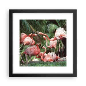 Póster en marco negro - Cotilleos de la tarde - 30x30 cm