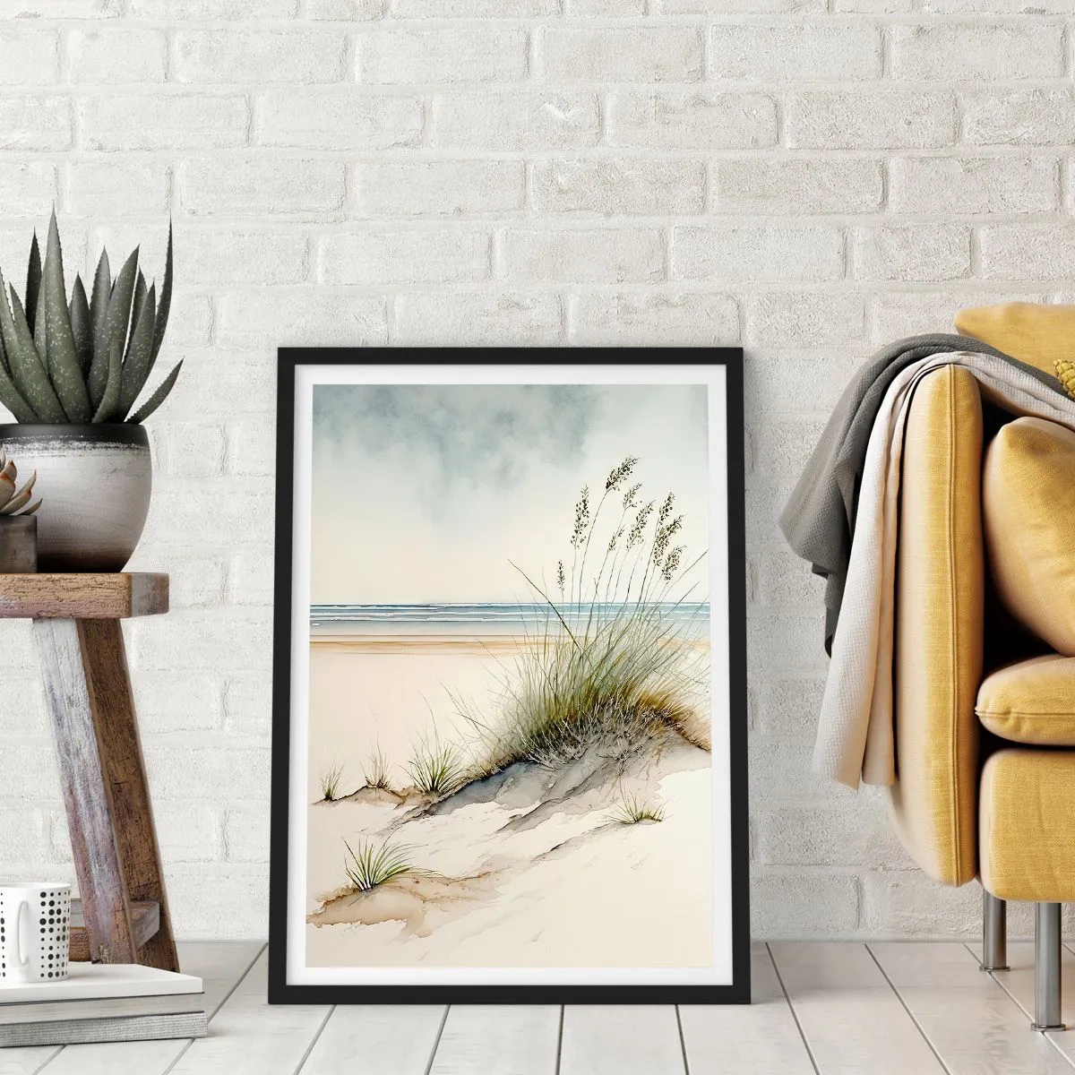 Póster en marco negro - Mimada por el viento - 50x70 cm