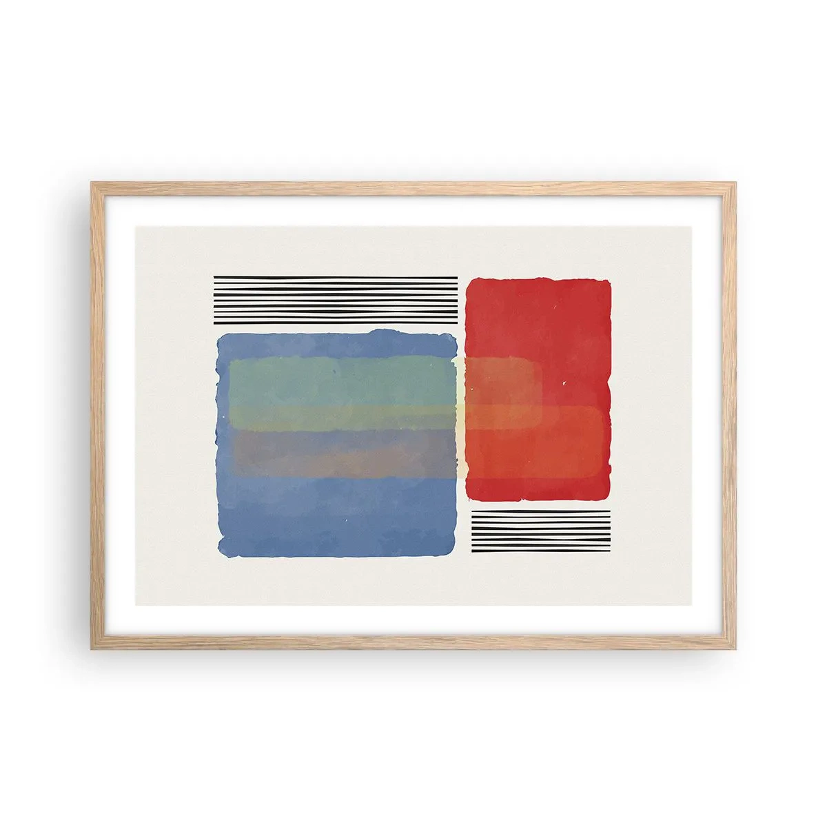 Póster en marco roble claro - Espíritu y alma de la geometría - 70x50 cm