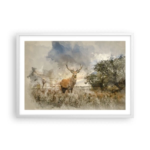 Póster en marco blanco - Dignidad - fuerza - encanto - 70x50 cm