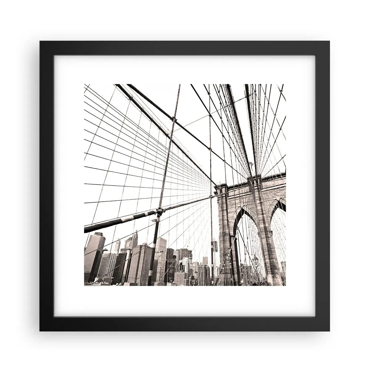 Póster en marco negro - Catedral de Nueva York - 30x30 cm