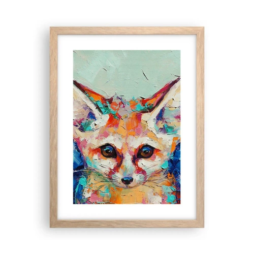 Póster en marco roble claro - Mirada penetrante - 30x40 cm