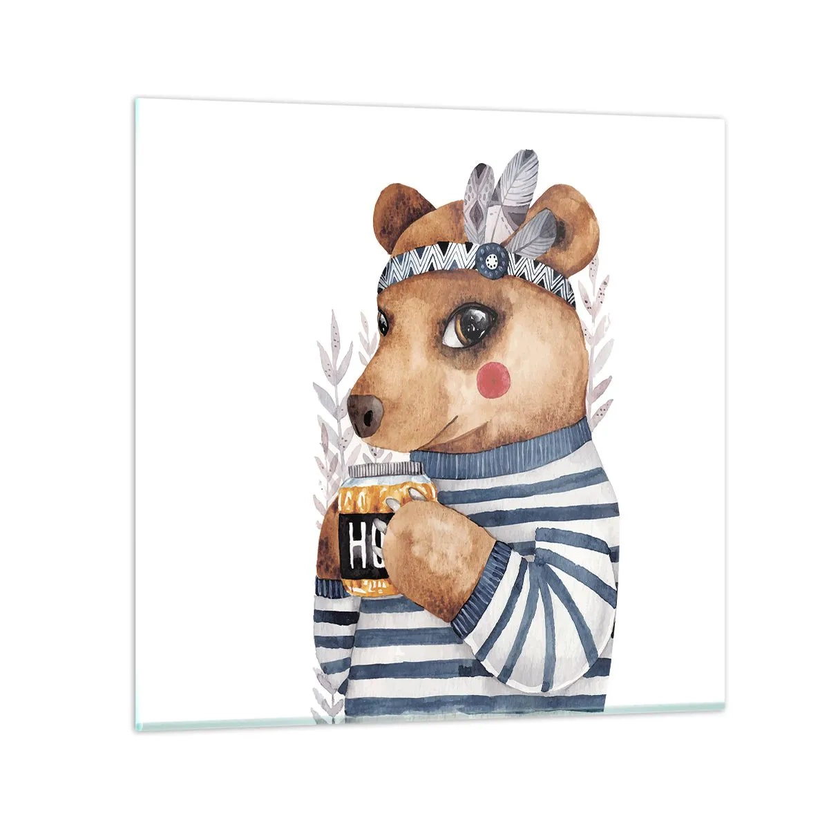 Cuadro sobre vidrio - Impresiones sobre Vidrio - Dulce oso - 30x30 cm
