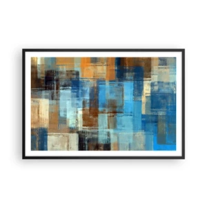Póster en marco negro - A través del velo azul - 91x61 cm