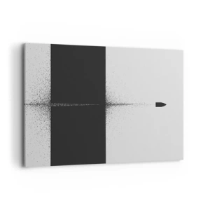 Cuadro sobre lienzo - Impresión de Imagen - Un proyectil simbólico de estilo minimalista y abstracto. - 120x80cm - Directa al objetivo - Decoración de pared moderna para salón y dormitorio ARTTOR