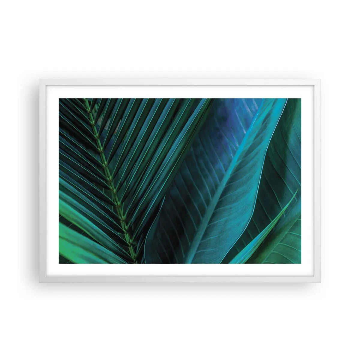 Póster en marco blanco - Anatomía del verde - 70x50 cm