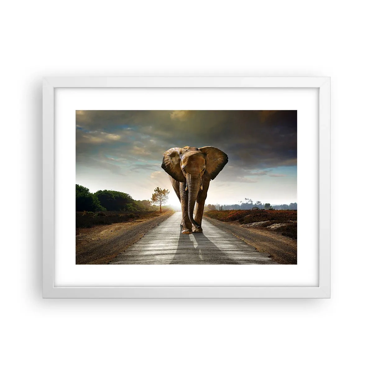 Póster en marco blanco - Y para nada en un almacén de porcelana - 40x30 cm