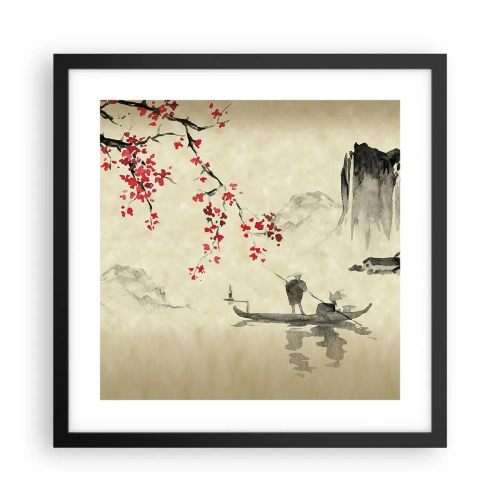 Póster en marco negro - En el país de los cerezos en flor - 40x40 cm