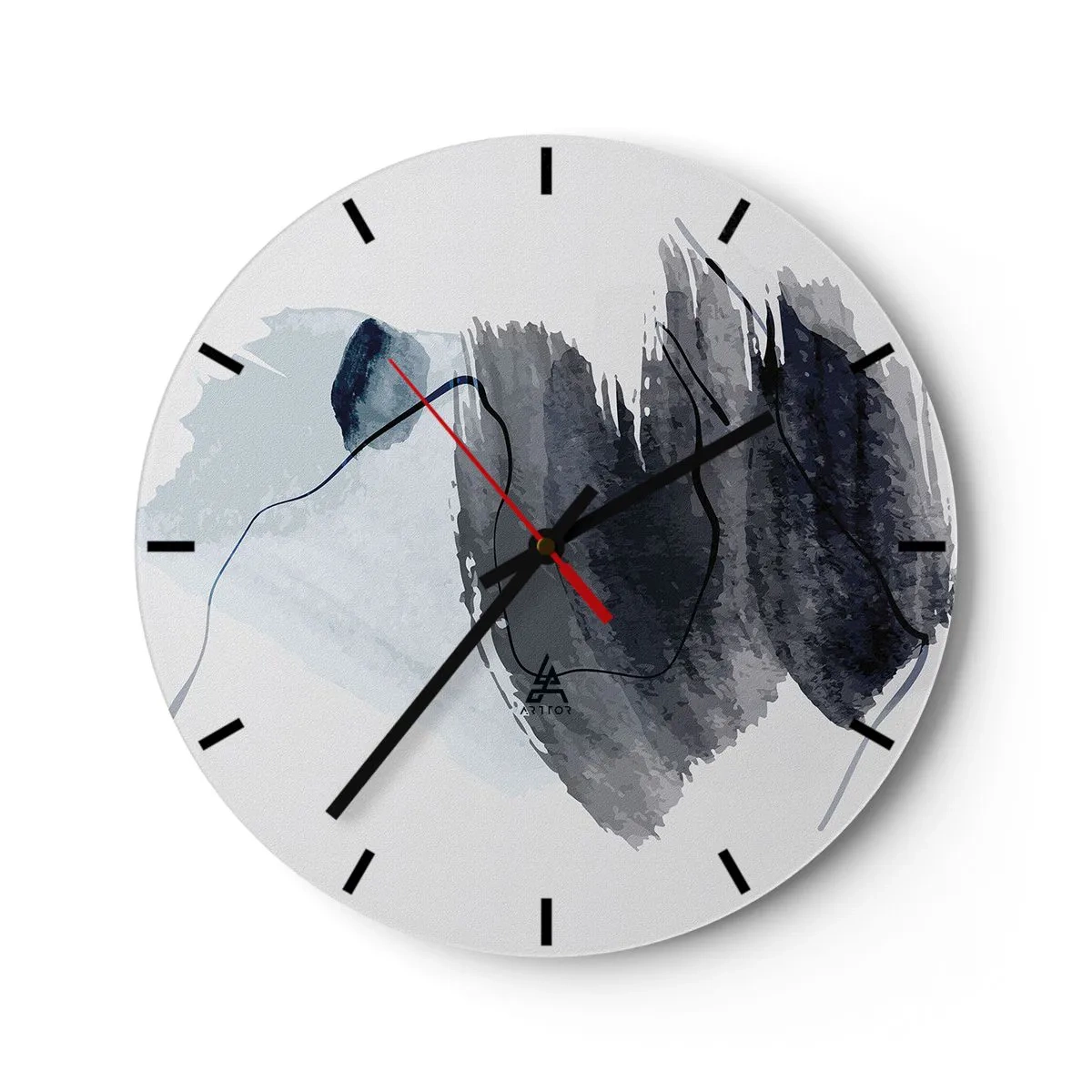 Reloj de pared - Reloj de vidrio - Intensidad y movimiento - 30x30 cm
