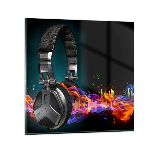 Cuadro sobre vidrio - Impresiones sobre Vidrio - En el fuego de la música - 70x70 cm