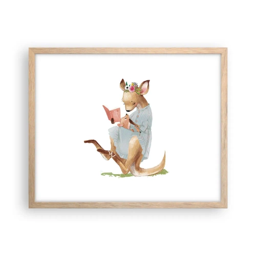 Póster en marco roble claro - Léeme un cuento, mamá - 50x40 cm