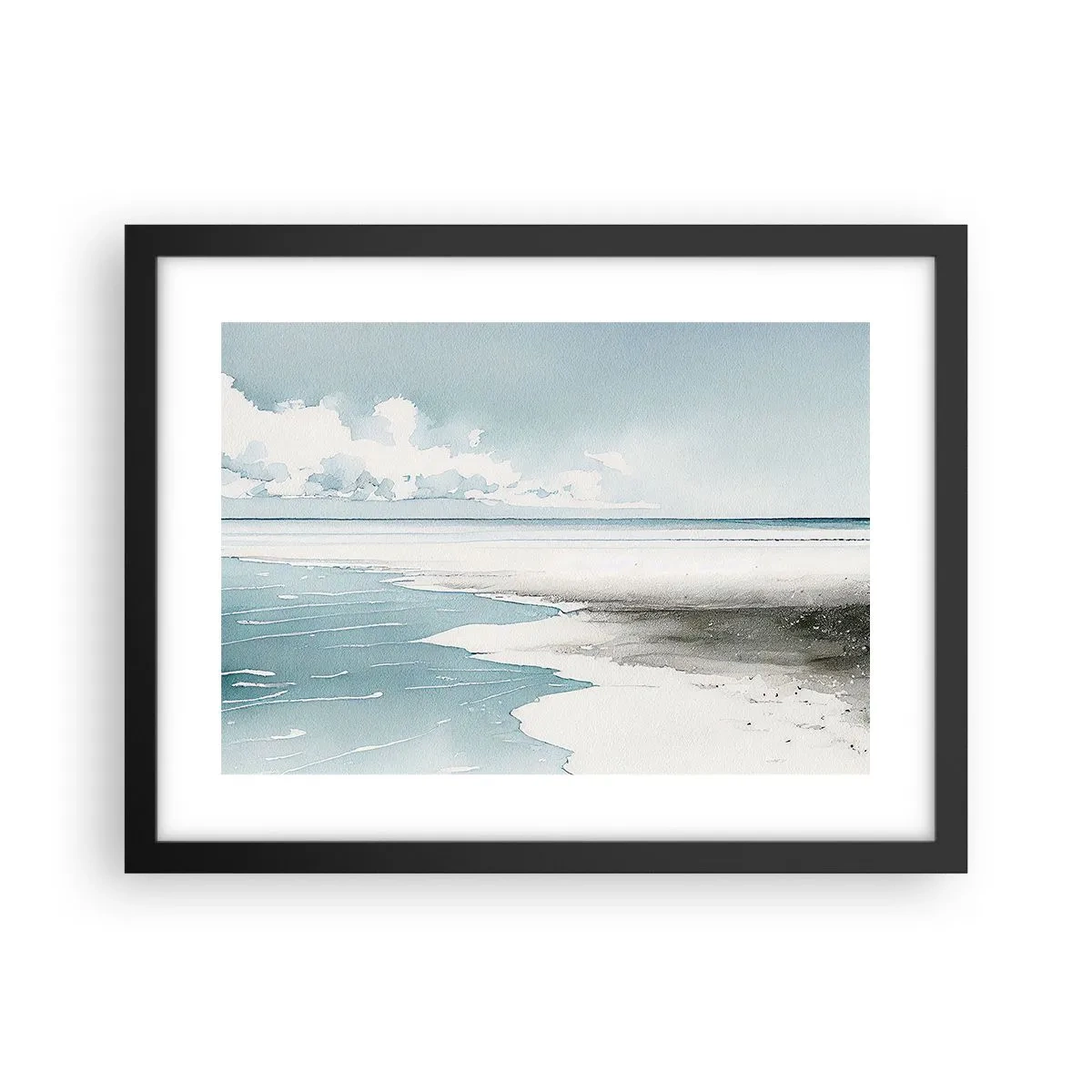 Póster en marco negro - Suave marea otoñal - 40x30 cm