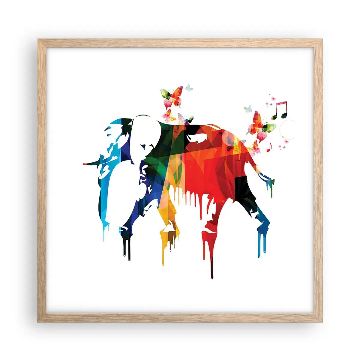 Póster en marco roble claro - Todo el mundo puede bailar - 50x50 cm