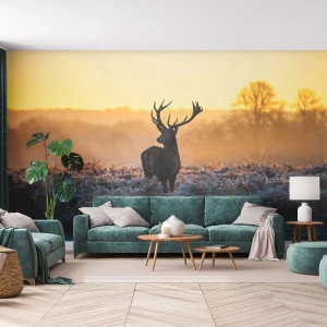 Fotomural personalizado Standard Eco - Coronado en sus propios dominios - Paisaje, animales, Ciervo