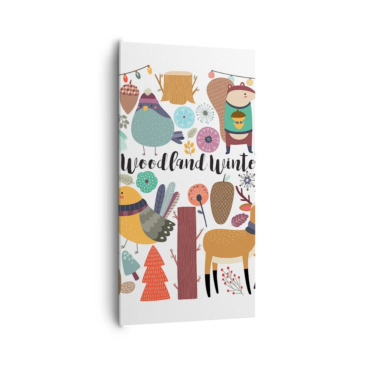 Cuadro sobre lienzo - Impresión de Imagen - Una Navidad de cuento en el bosque - 65x120 cm