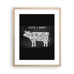 Póster en marco roble claro - Manual del carnicero - 40x50 cm